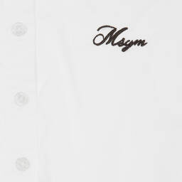 MSGM-Girls White Cotton Bows Shirt | Childrensalon Outlet