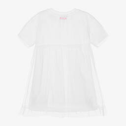 MSGM-Girls White Cotton & Tulle Dress | Childrensalon Outlet