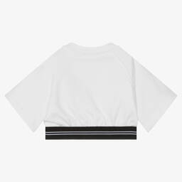 MSGM-توب كروب قطن لون أبيض للبنات | Childrensalon Outlet