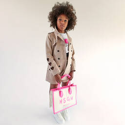 MSGM-توب كروب قطن لون أبيض للبنات | Childrensalon Outlet