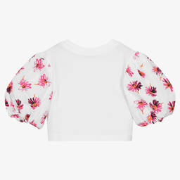 MSGM-Бело-розовый кроп-топ для девочек | Childrensalon Outlet