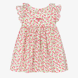 MSGM-Girls White & Red Cherry Print Dress | Childrensalon Outlet