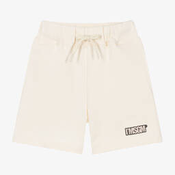 MSGM-Ivory Cotton Jersey Shorts | Childrensalon Outlet