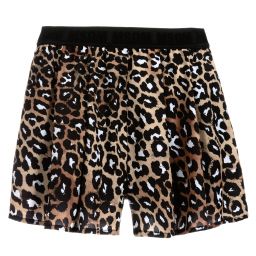 MSGM-Leopard Print Chiffon Shorts  | Childrensalon Outlet