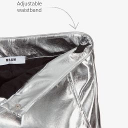 MSGM-Серебристые шорты из искусственной кожи | Childrensalon Outlet