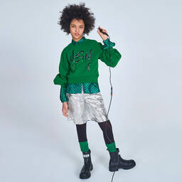 MSGM-Серебристые шорты из искусственной кожи | Childrensalon Outlet