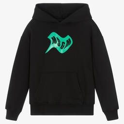 MSGM-Черно-зеленая хлопковая худи | Childrensalon Outlet