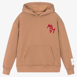 MSGM-Teen Boys Beige Cotton Hoodie | Childrensalon Outlet
