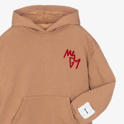 MSGM-Teen Boys Beige Cotton Hoodie | Childrensalon Outlet
