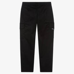 MSGM-Teen Boys Black Cotton Cargo Trousers | Childrensalon Outlet