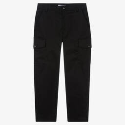 MSGM-Teen Boys Black Cotton Cargo Trousers | Childrensalon Outlet