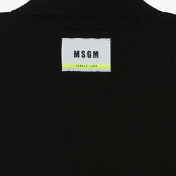 MSGM-Teen Boys Black Cotton Knit Polo Shirt | Childrensalon Outlet