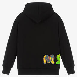 MSGM-Черная хлопковая худи на молнии для мальчиков-подростков | Childrensalon Outlet