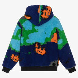 إم إس جي إم-توب هودي بسحّاب تينز ولادي فليس لون كحلي وأخضر | Childrensalon Outlet