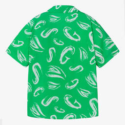 MSGM-Teen Boys Green Brushed Letter Shirt | Childrensalon Outlet