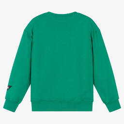 MSGM-Teen Boys Green Cotton Sweatshirt | Childrensalon Outlet