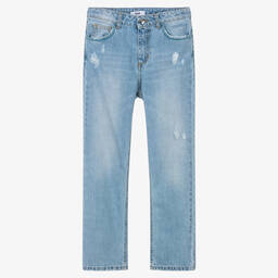 MSGM-Teen Boys  Light Blue Cotton Denim Jeans | Childrensalon Outlet