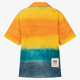 MSGM-Teen Boys Orange & Blue Cotton Shirt | Childrensalon Outlet