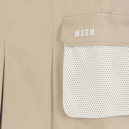 MSGM-تنورة بكسرات مزيج قطن لون بيج للمراهقات | Childrensalon Outlet