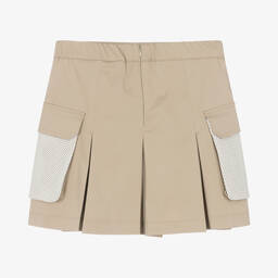 MSGM-تنورة بكسرات مزيج قطن لون بيج للمراهقات | Childrensalon Outlet