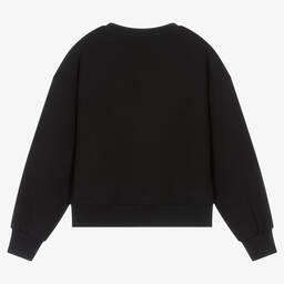 MSGM-سويتشيرت تينز بناتي قطن لون أسود | Childrensalon Outlet