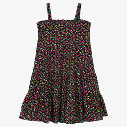 MSGM-Teen Girls Black Cotton Micro Cherry Dress | Childrensalon Outlet