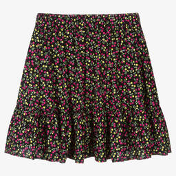 MSGM-Teen Girls Black Cotton Micro Cherry Skirt | Childrensalon Outlet