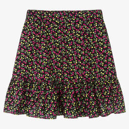 MSGM-Teen Girls Black Cotton Micro Cherry Skirt | Childrensalon Outlet