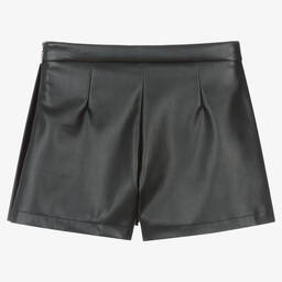 MSGM-Teen Girls Black Faux Leather Skort | Childrensalon Outlet