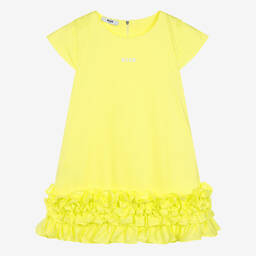 MSGM-Teen Girls Green Cotton Dress | Childrensalon Outlet