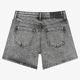 MSGM-Серые джинсовые шорты с эффектом потертости | Childrensalon Outlet