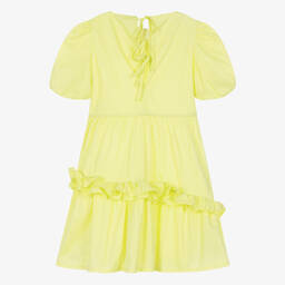 MSGM-Teen Girls Lime Green Cotton Dress | Childrensalon Outlet