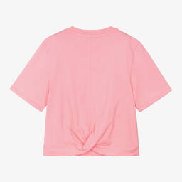 MSGM-تيشيرت كروب قطن لون زهري للمراهقات | Childrensalon Outlet