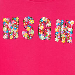 إم إس جي إم-سويتشيرت قصير تينز بناتي قطن لون زهري فيوشيا | Childrensalon Outlet