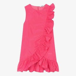 MSGM-Teen Girls Pink Taffeta Ruffle Dress | Childrensalon Outlet