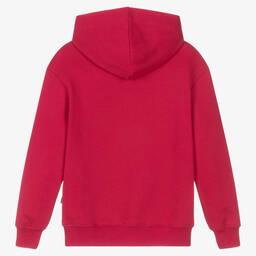 MSGM-توب هودي تينز بناتي قطن جيرسي لون زهري وأبيض | Childrensalon Outlet