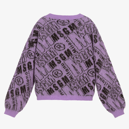 MSGM-Teen Girls Purple Logo Sweater | Childrensalon Outlet