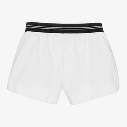 MSGM-Teen Girls White Cotton Logo Shorts | Childrensalon Outlet