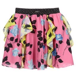 MSGM-Teen Pink Floral Ruffle Skirt | Childrensalon Outlet