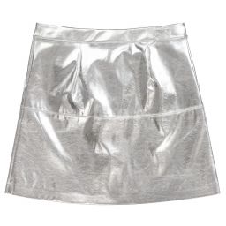 MSGM-Teen Silver Faux Leather Skirt | Childrensalon Outlet