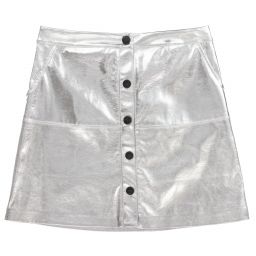 MSGM-Teen Silver Faux Leather Skirt | Childrensalon Outlet