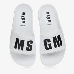 MSGM-Белые шлепанцы для подростков | Childrensalon Outlet