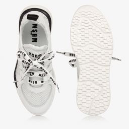 MSGM-Teen White Logo Trainers | Childrensalon Outlet