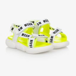 MSGM-Teen White & Yellow Sandals | Childrensalon Outlet