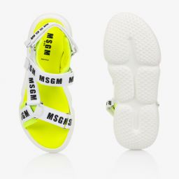 MSGM-Teen White & Yellow Sandals | Childrensalon Outlet