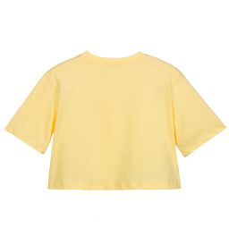 MSGM-Teen Yellow Logo Cropped Top | Childrensalon Outlet