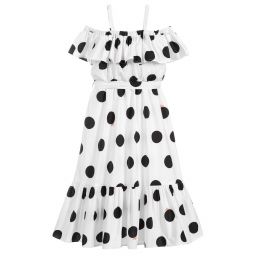 MSGM-White & Black Cotton Dress | Childrensalon Outlet