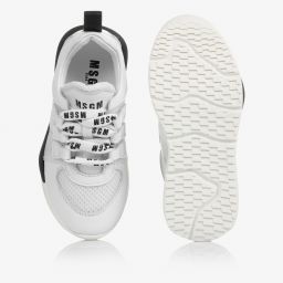 MSGM-White & Black Logo Trainers | Childrensalon Outlet