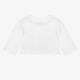 MSGM-Белая укороченная футболка с цветами | Childrensalon Outlet