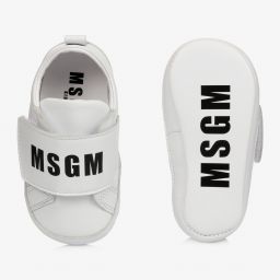 MSGM-Белые кожаные пинетки | Childrensalon Outlet
